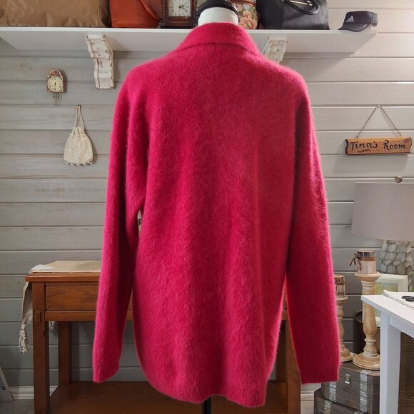 Vintage GiGi Womens Red Mohair Button Down Cardigan Sweater XL Cozycore - Picture 2 of 7